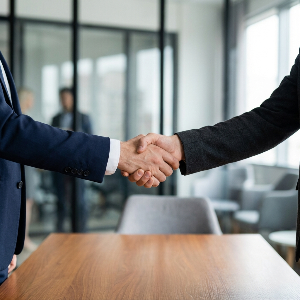 Successful business handshake